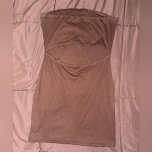 Brown Strapless Dress